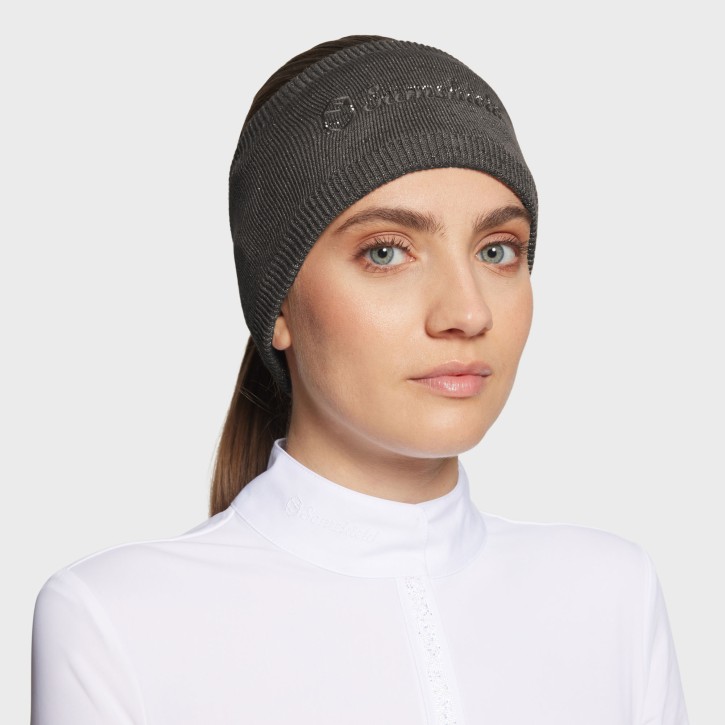 Samshield Damen Stirnband Amalie Crystal Asphalt Silver Lurex