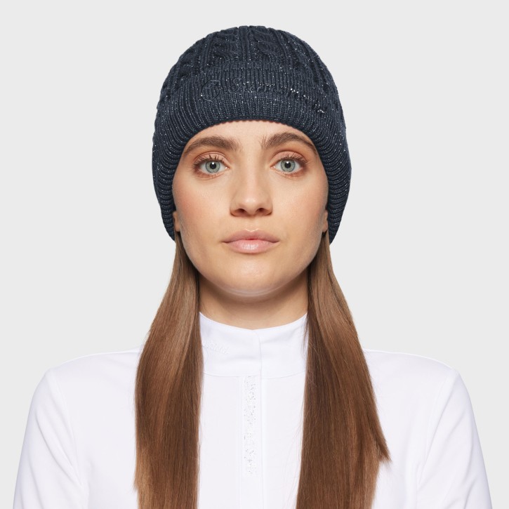 Samshield Damen Beanie Mira Crystal Navy Silver Lurex