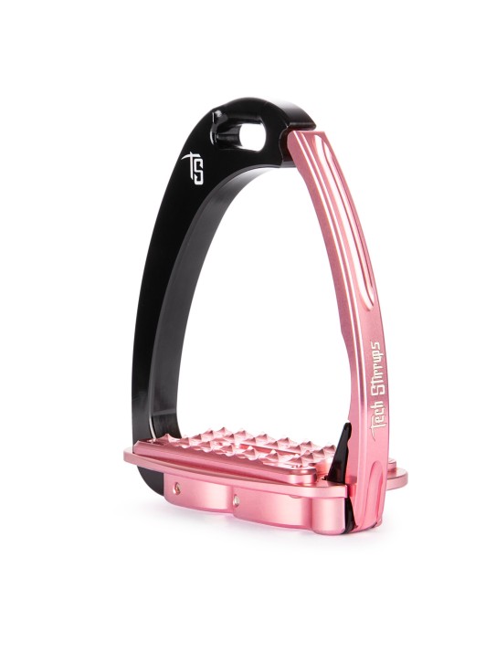 Tech Stirrups Steigbügel Venice Sloped Medium Size schwarz/pink