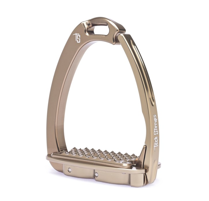 Tech Stirrups Steigbügel Venice Sloped Evo Braun Swarovski Golden