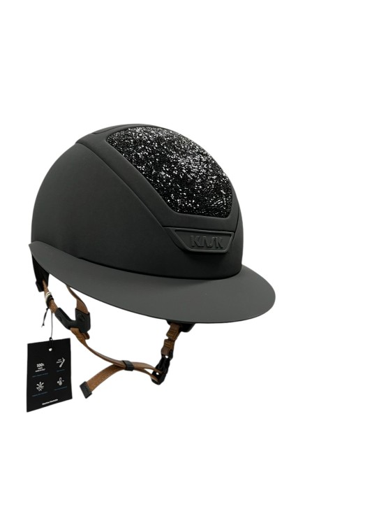 Kask Star Lady Hunter Swarovski midnight schwarz Kinnriemen beige m. Inlay 58