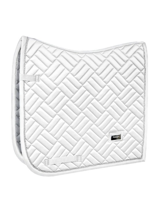 Equestrian Stockholm Dressur Schabracke Modern White Perfection Silber Full