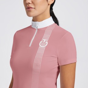 Cavalleria Toscana Damen Turniershirt kurzarm rosa weiß