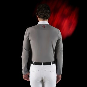 Equestro RIDERTECH Herren Turniershirt langarm - mockingbird M