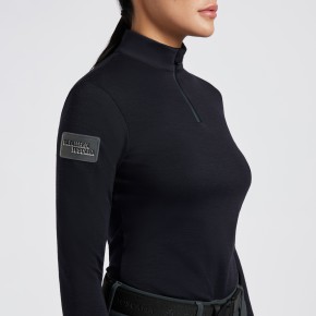 Cavalleria Toscana Damen Woll Trainingsshirt langarm navy